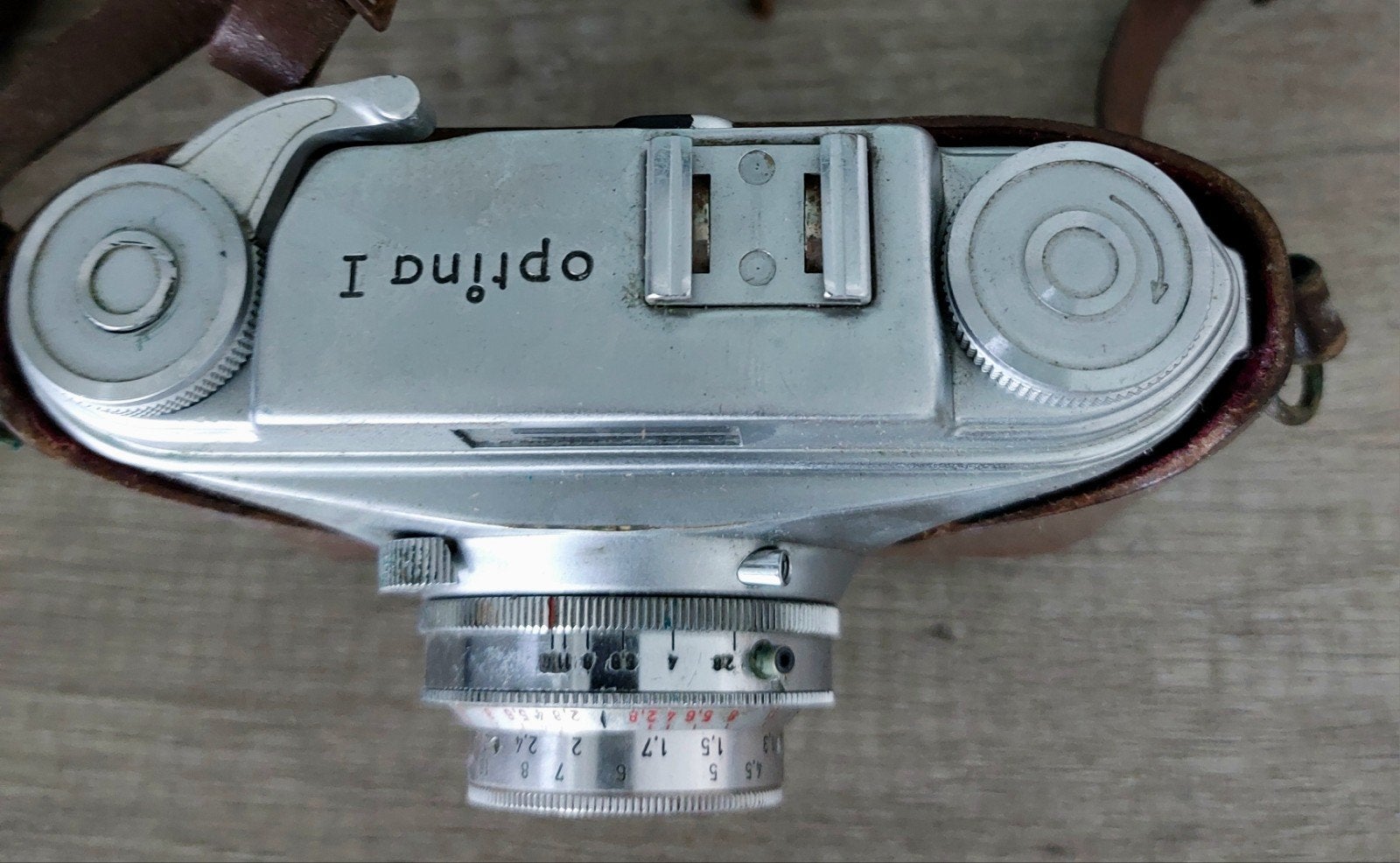 Zeldzame Agfa Optima I camera met lederen tas, Audio, Tv en Foto, Ophalen