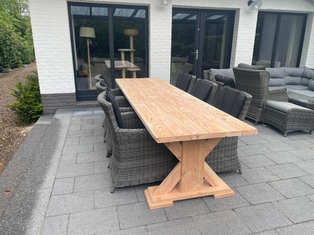 Nieuwe Douglas tuintafel 3m (kan ingekort worden), Ophalen, Nieuw, Hout