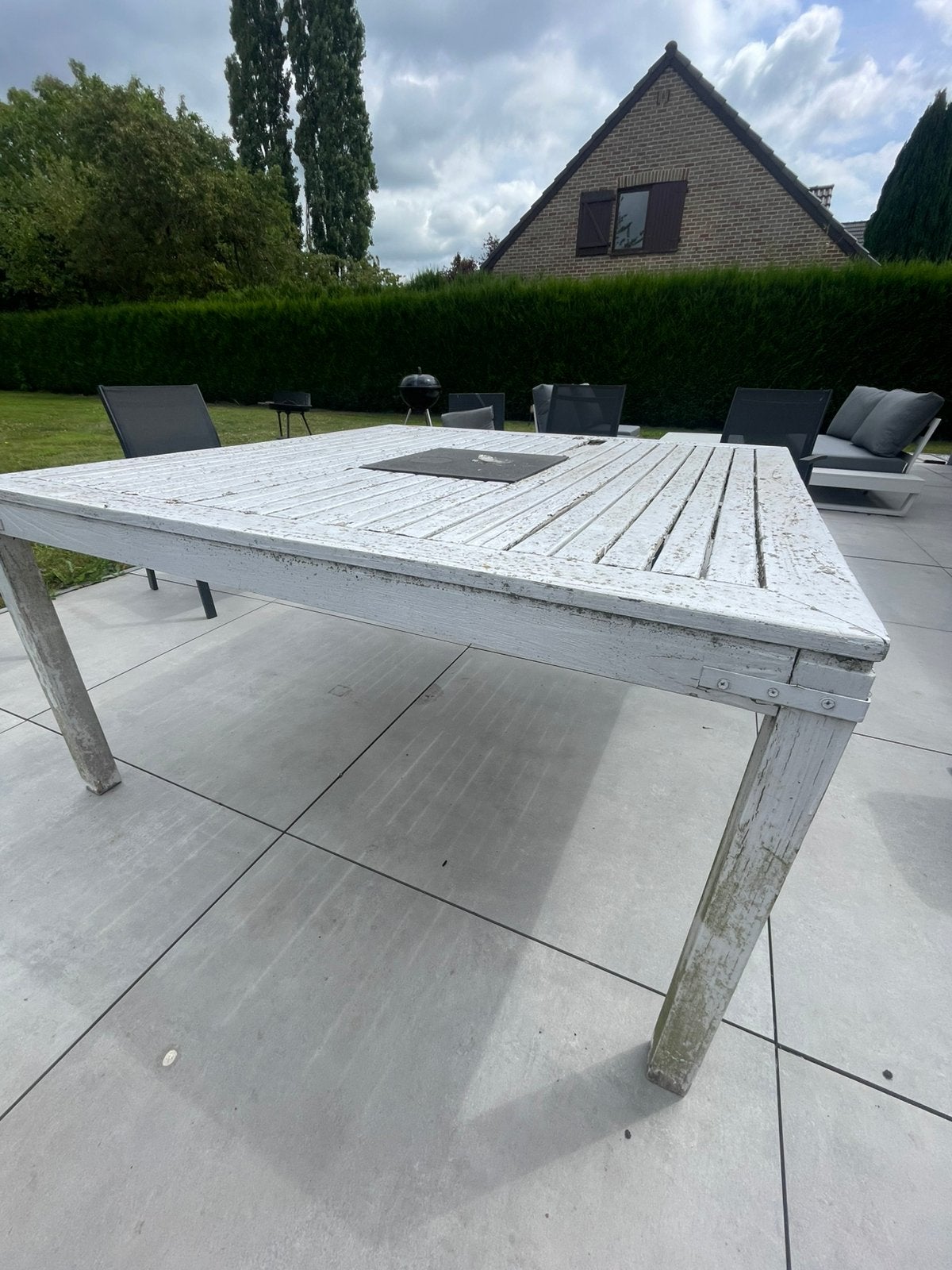 Table et chaise de jardin, Ophalen, Zo goed als nieuw, Hout