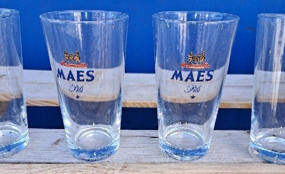 glas glazen maes pils bierglazen, Antiek en Kunst, Ophalen