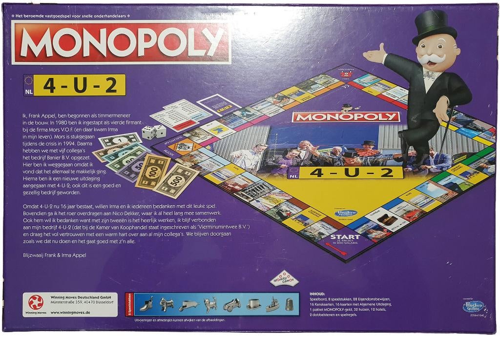 Monopoly - 4-U-2 - Dutch (Sealed), Vijf spelers of meer, Verzenden, Nieuw, 1027 Newport Avenue, Pawtucket, RI 02861, United States