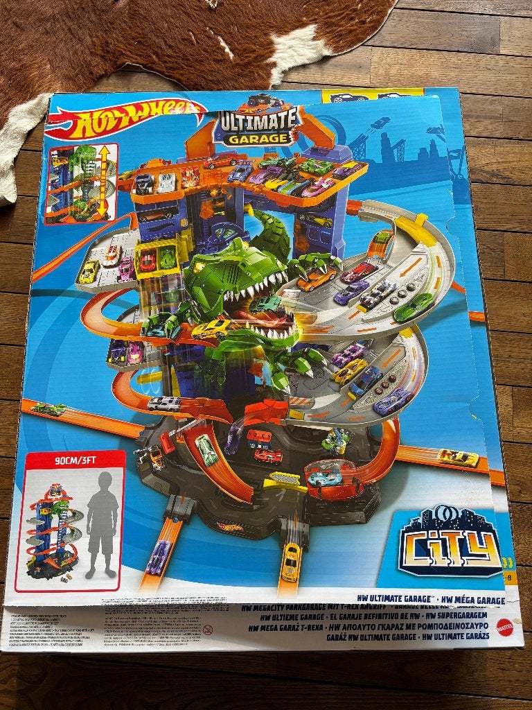 Hot Wheels Ultimate Garage T-Rex 90 cm–Boîte d'origine, Enlèvement, Hot Wheels, À monter soi-même, Circuit