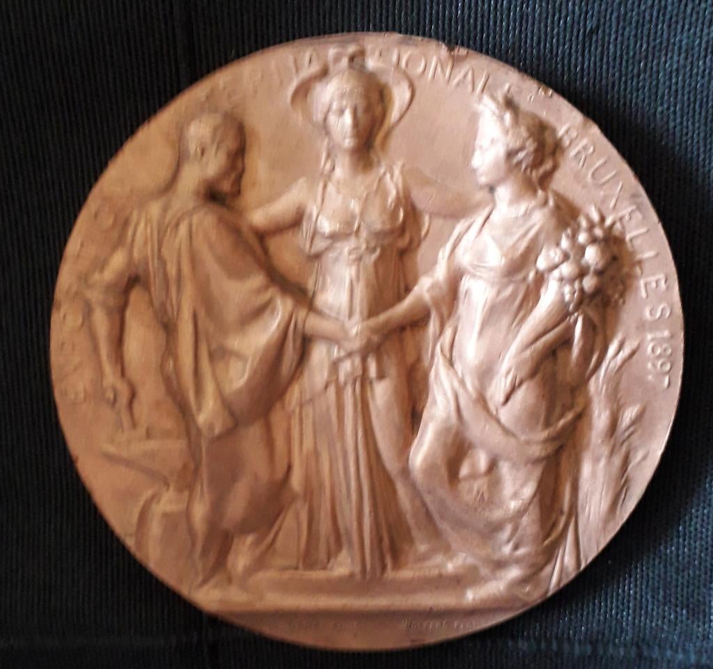 Tentoonstellingsmedaille van Brussel 1897, Ophalen of Verzenden, Brons
