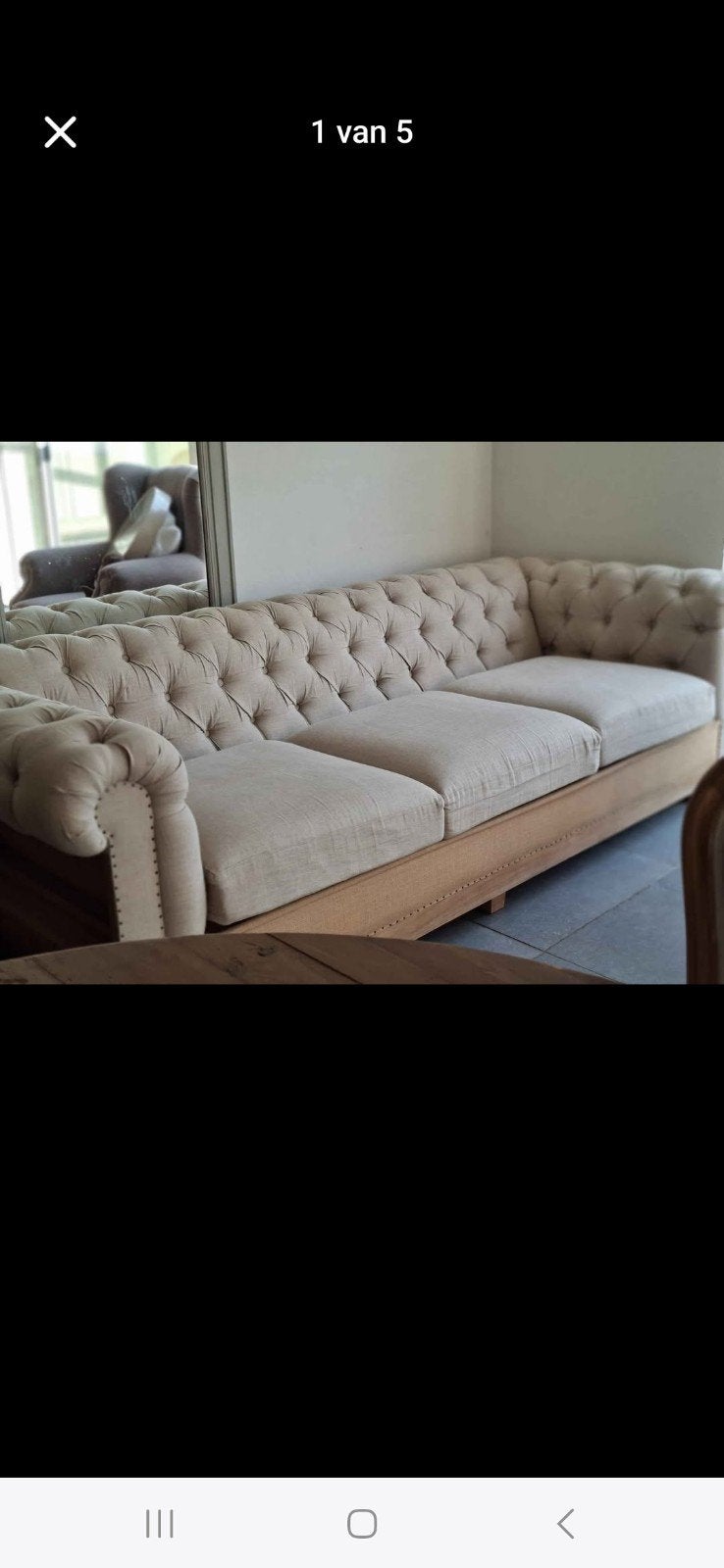chesterfield zetel, Ophalen, Beige