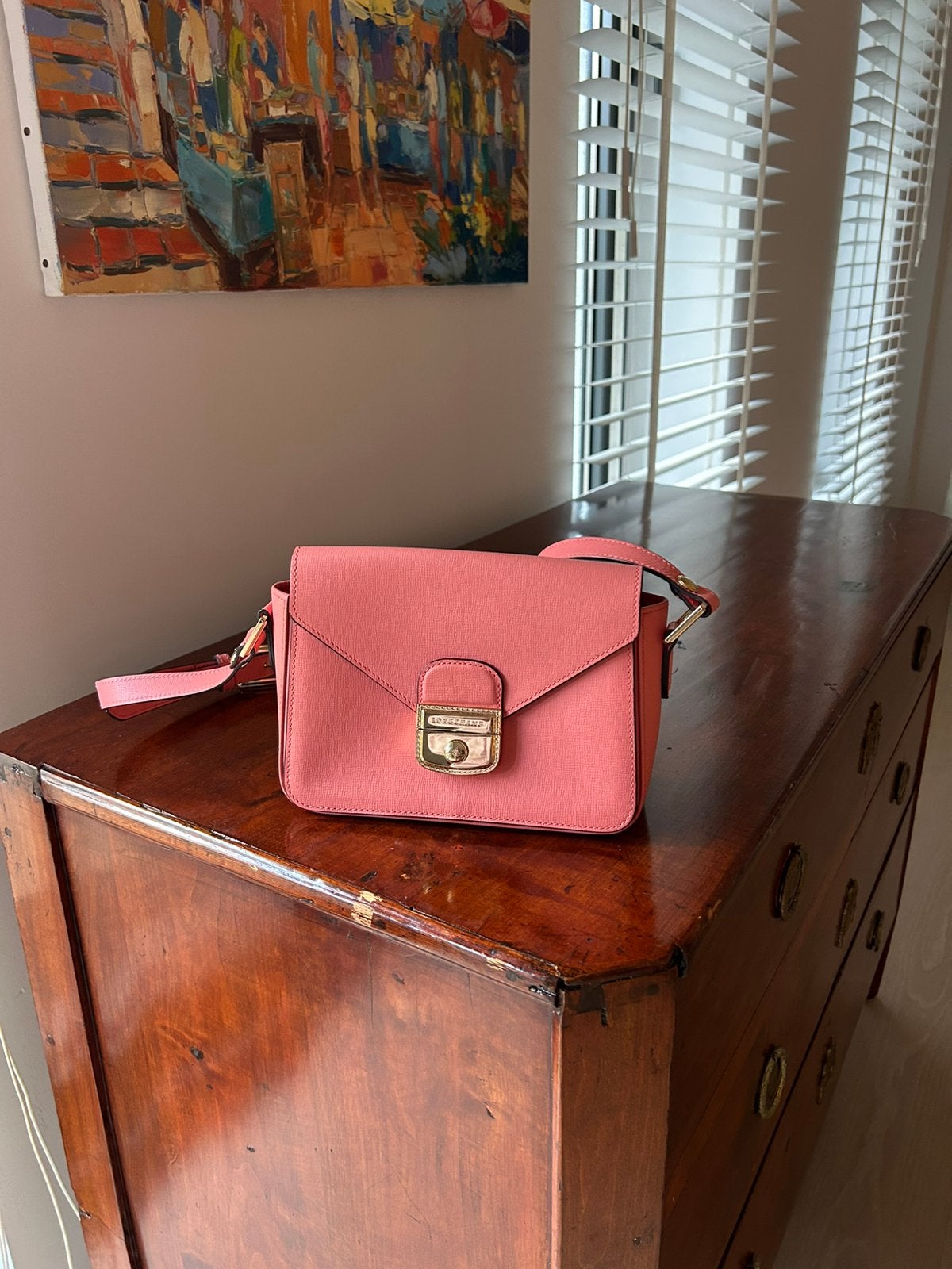 Sac à main en cuir Longchamp, Bijoux, Sacs & Beauté, Enlèvement, Comme neuf, Sac à main