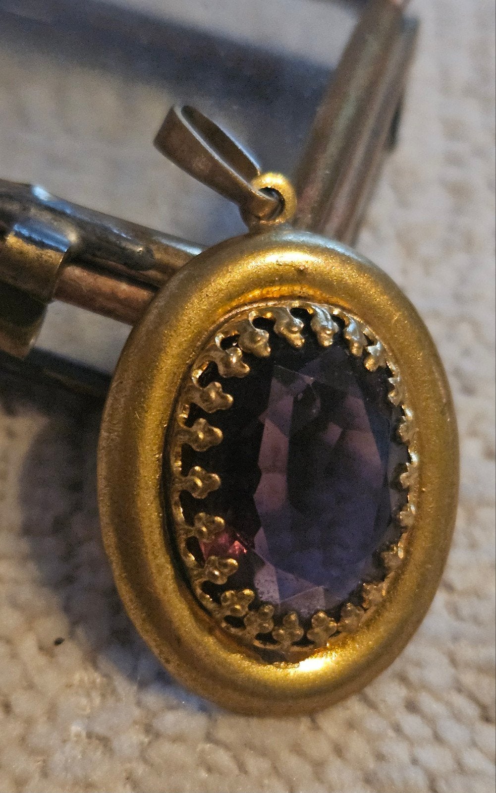 Pendentif ancien Victorien améthyste fin XIXe début XXe, Bijoux, Sacs & Beauté, Enlèvement ou Envoi