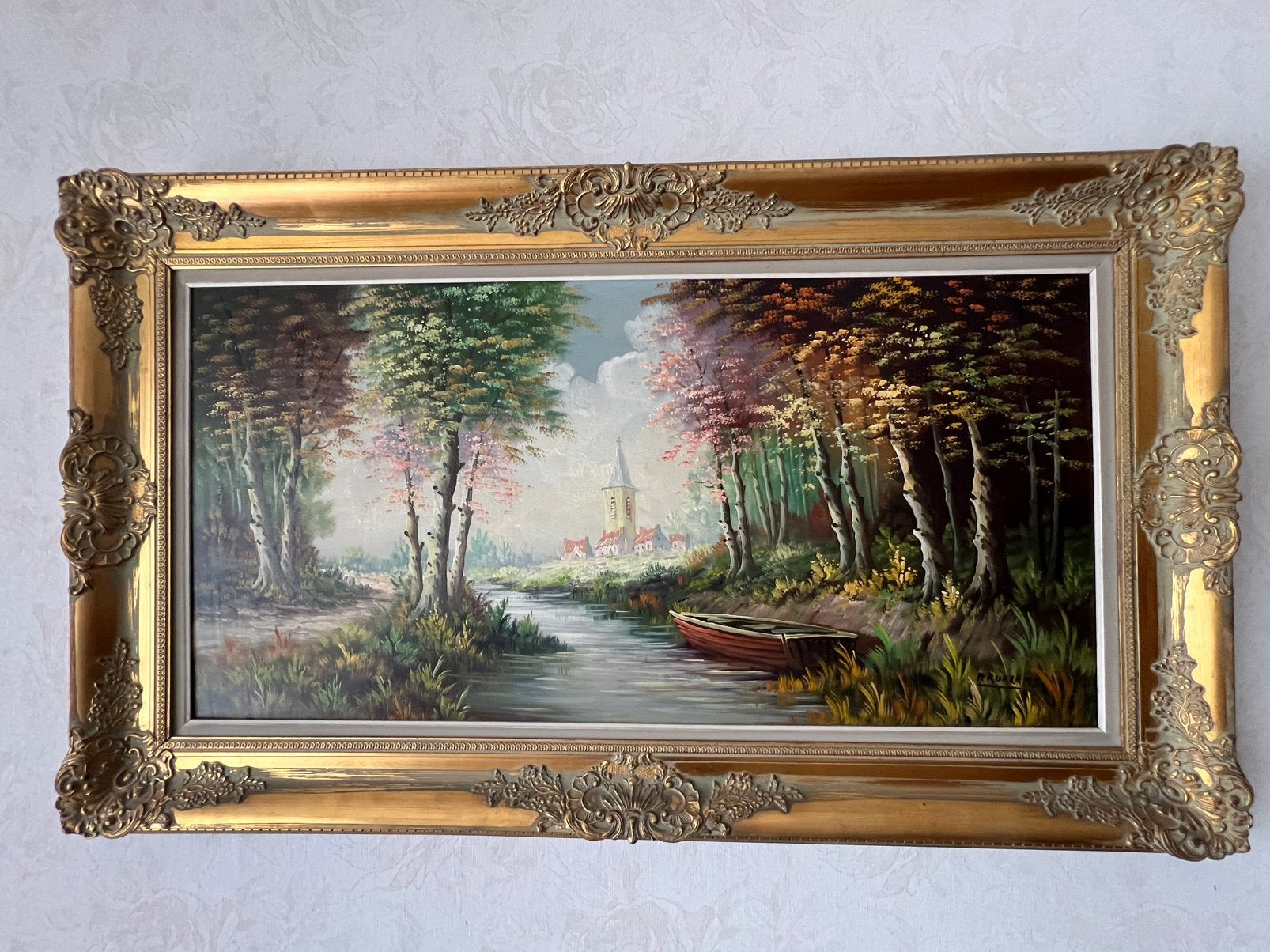Peinture de paysage sur toile, Antiquités & Art, Art | Peinture | Classique, Enlèvement, Paysage, Toile