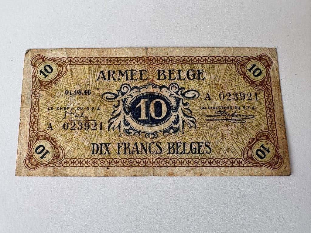 Bankbiljet Belgisch leger 10 Frank, Postzegels en Munten, Bankbiljetten | België, Ophalen of Verzenden, Los biljet