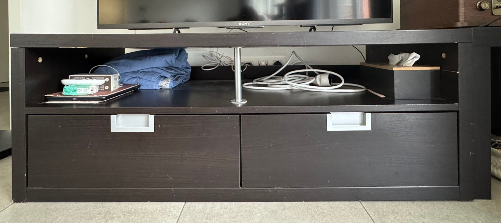 Tv-meubel - donkerbruin - GRATIS - 120x60x45cm, Moins de 100 cm, 100 à 150 cm, Enlèvement, Utilisé