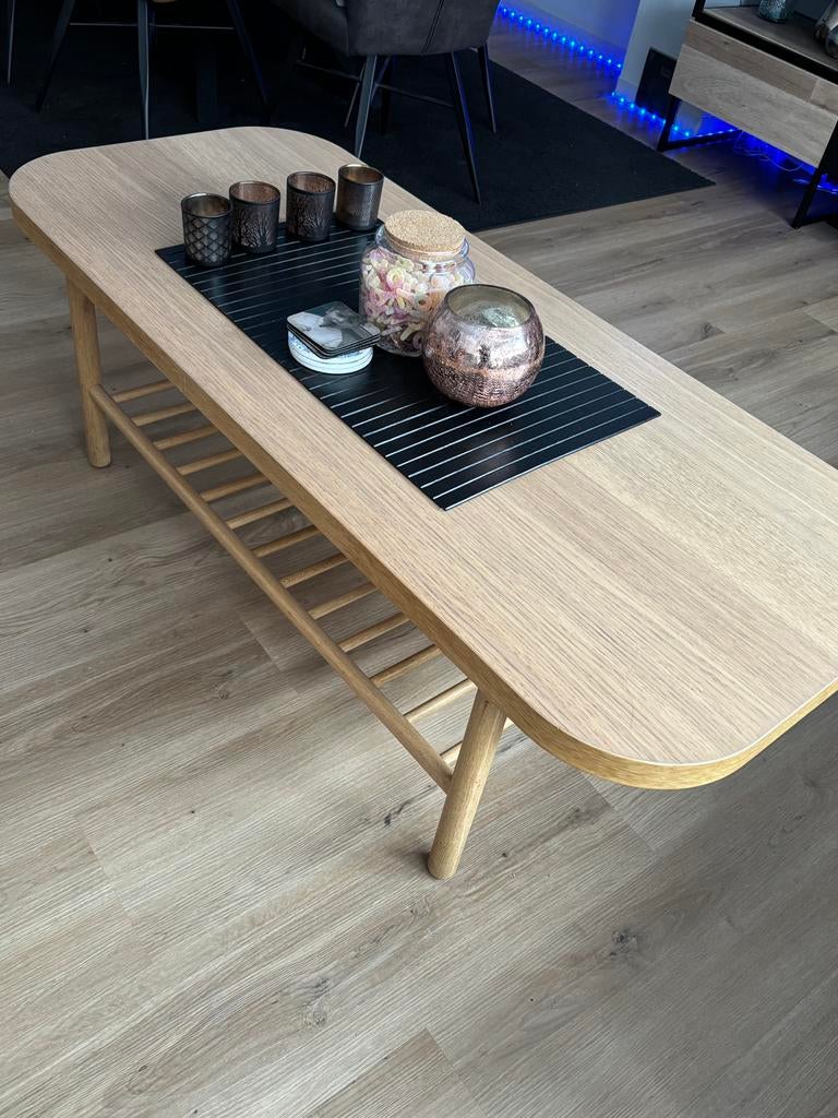 Salontafel eikfineer 140x60 cm Listerby Ikea, Huis en Inrichting, Ophalen, Zo goed als nieuw