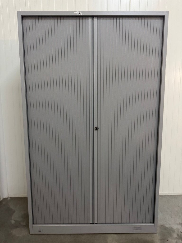 Armoire à portes roulantes Pami 196 x 120 x 45 cm | Gris, 25 à 50 cm, Synthétique, Avec serrure, 100 à 150 cm
