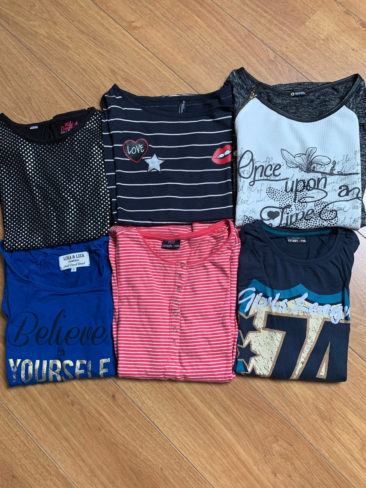 6 longsleeves maat 164, Kinderen en Baby's, Ophalen of Verzenden, Zo goed als nieuw, Meisje, Shirt of Longsleeve