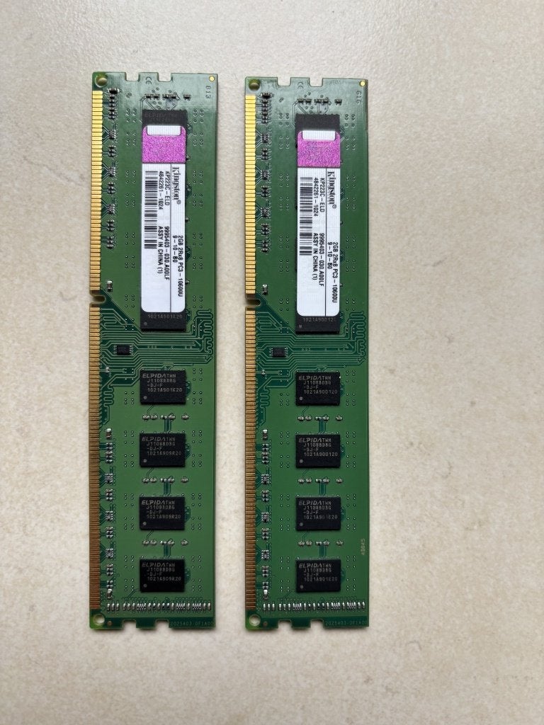 RAM DDR3 4GB  (2x2GB), Computers en Software, RAM geheugen, Gebruikt, DDR3, Ophalen of Verzenden, 2 GB