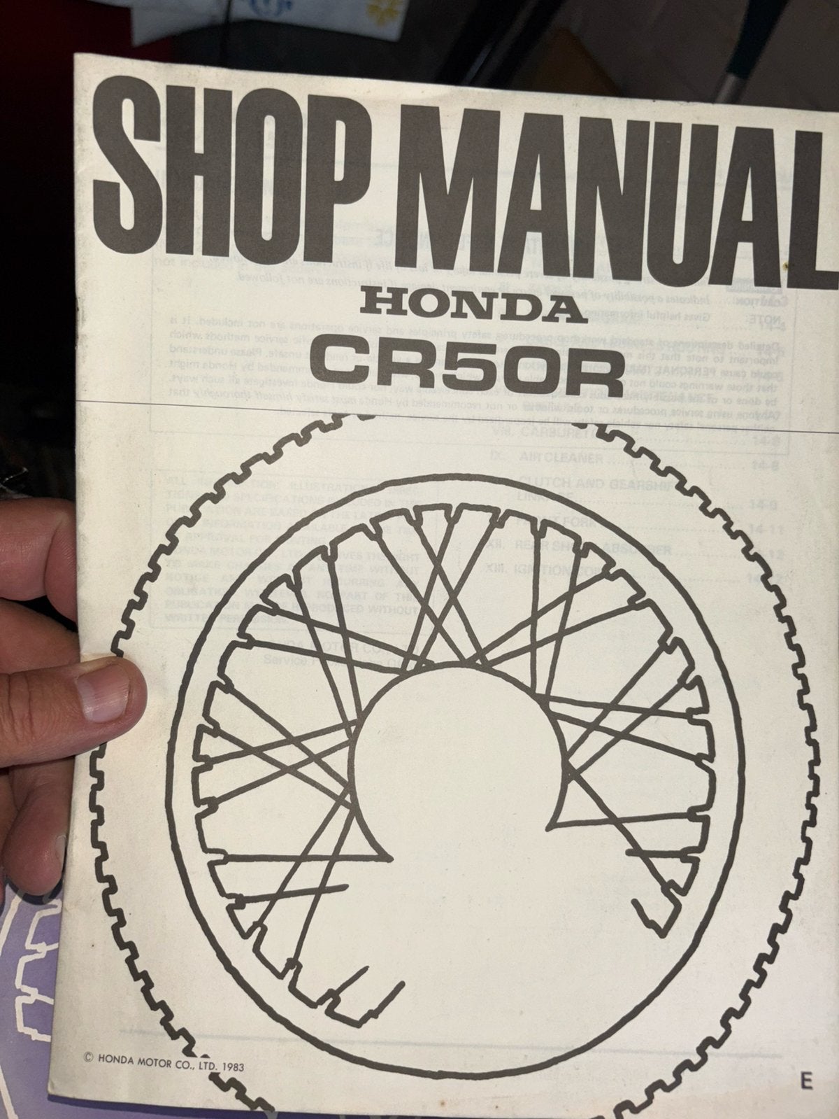 Shopmanual Honda CR50R addendum 1983, Ophalen of Verzenden, Honda