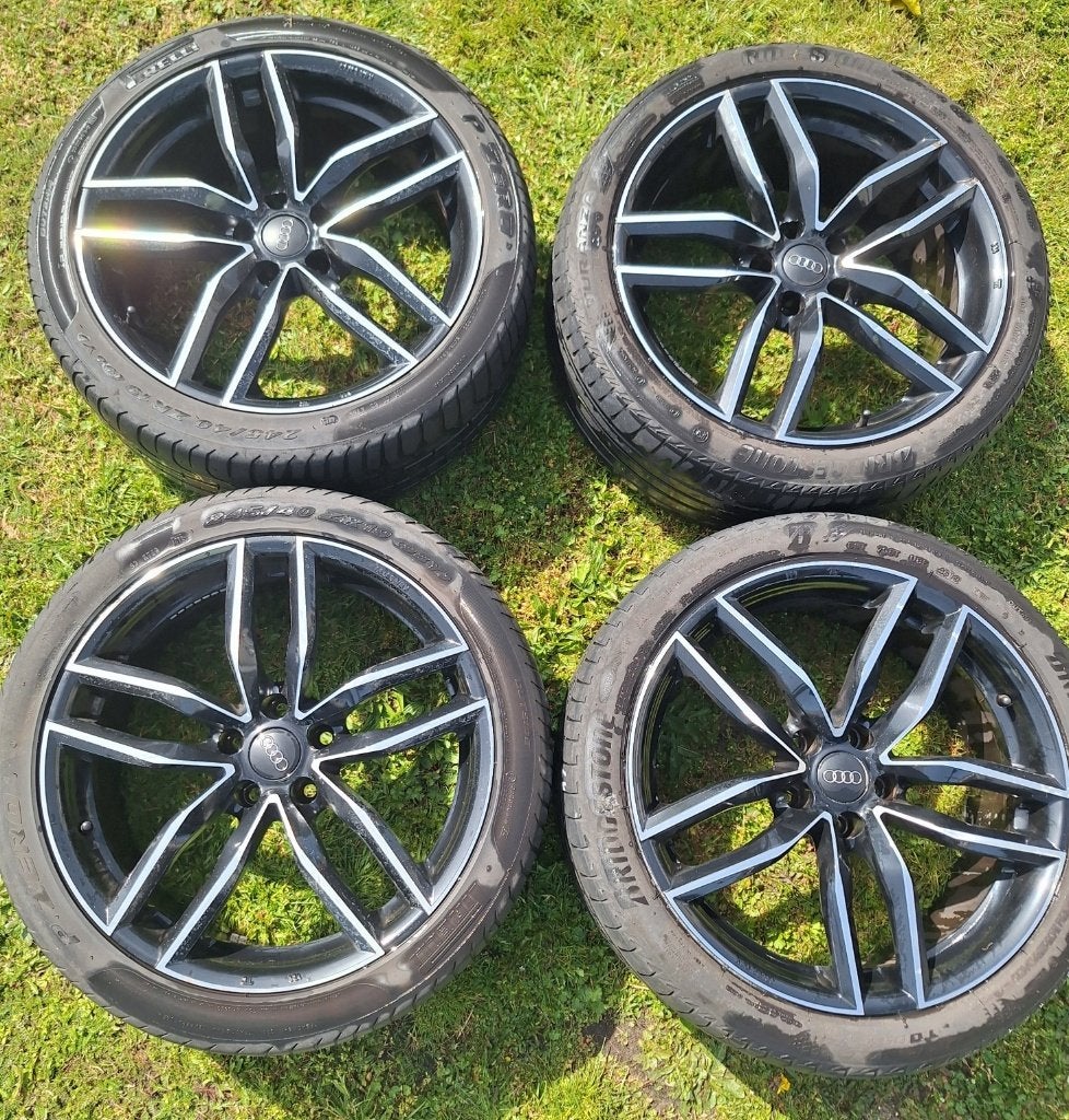 Set Originele Audi Zomervelgen + Banden, Auto-onderdelen, Banden en Velgen, Gebruikt, Banden en Velgen, Zomerbanden, Ophalen