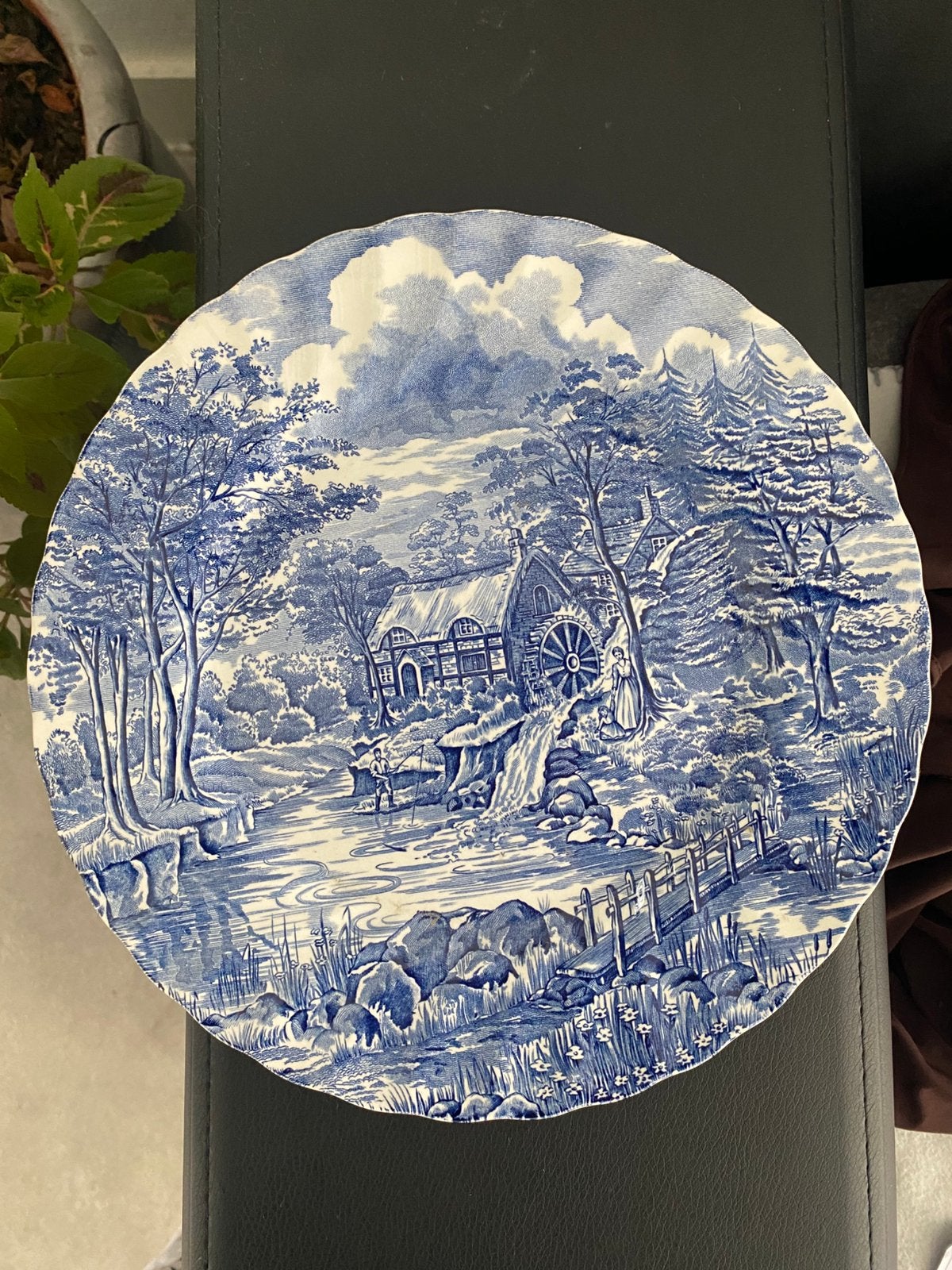 Grand Plat de Service Bleu Vintage "The Mill" Alfred Meakin, Ophalen of Verzenden