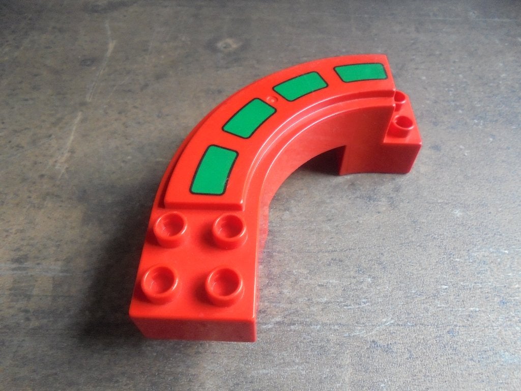 Lego Duplo Road Section Curve with Broken Stripe(ziefoto's)5, Ophalen of Verzenden, Gebruikt, Losse stenen, Duplo