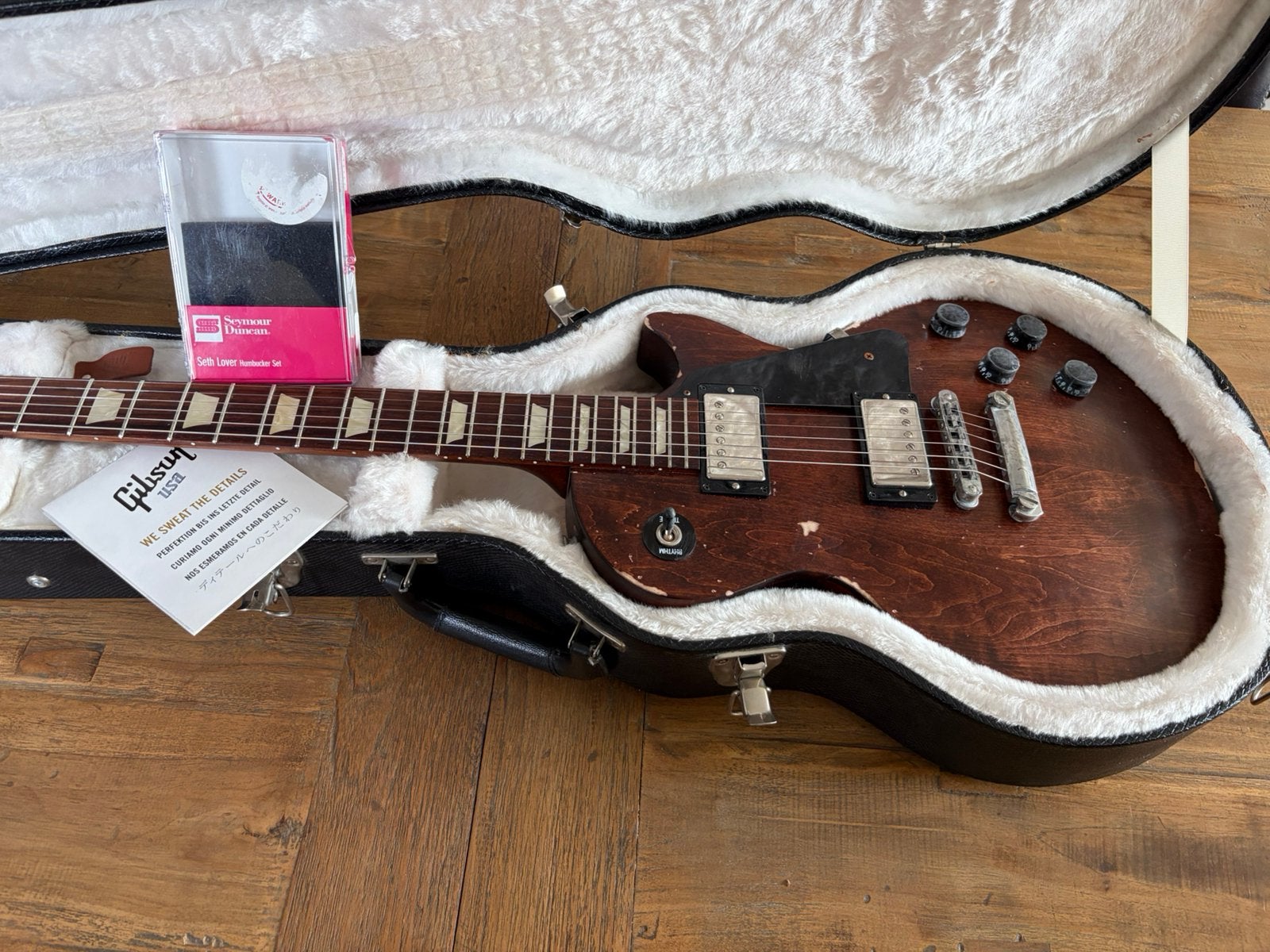 Guitare Gibson Les Paul Studio relic- Seymour Duncan Seth, Enlèvement, Comme neuf, Gibson