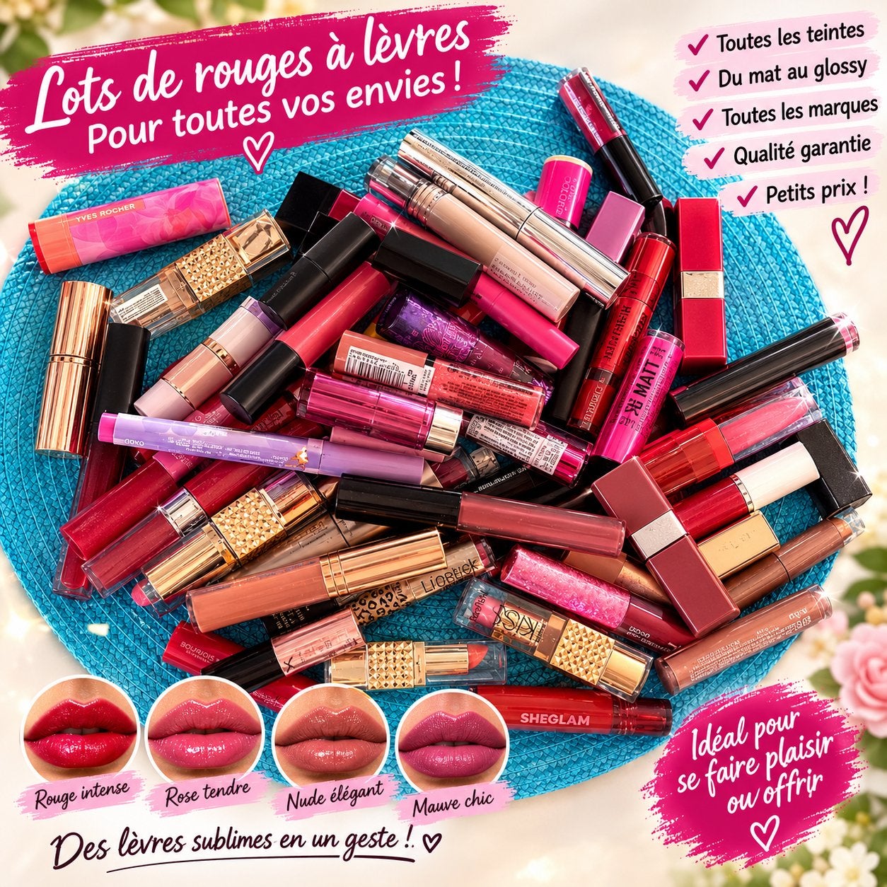 Lot de rouge à lèvres, Maquillage, Enlèvement ou Envoi, Autres couleurs, Lèvres
