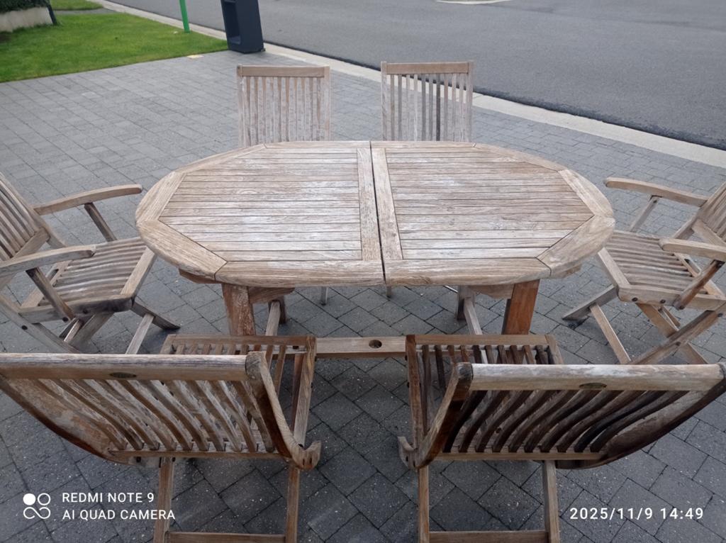 Tuinset in teak, Tuin en Terras, Ophalen, Tuinset