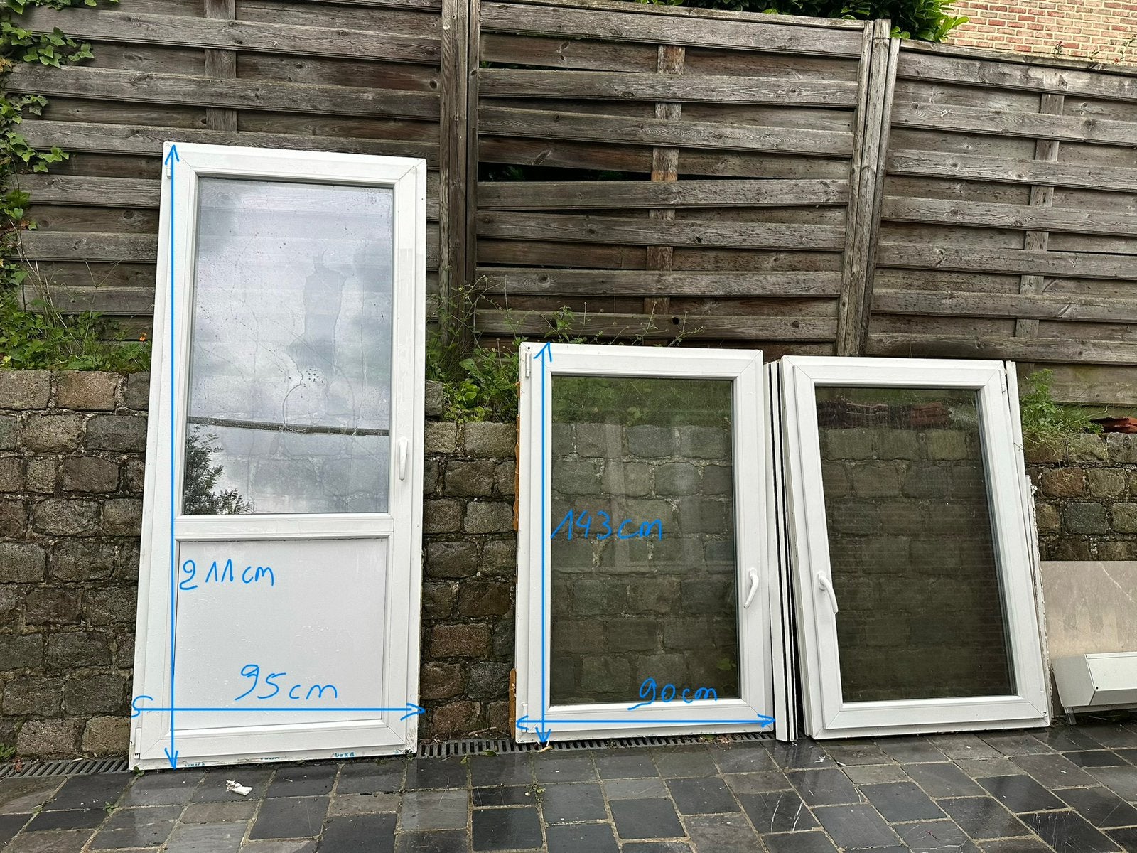 Lot fenêtres, porte PVC double vitr. + volet électrique alu, Bricolage & Construction, Châssis de fenêtre, 75 à 150 cm, Aluminium