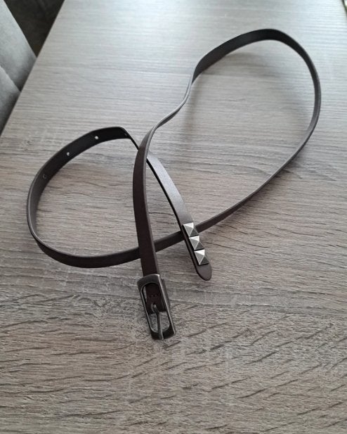 Fijne donkerbruine riem, Minder dan 3 cm, 80 tot 90 cm, Bruin, Tailleriem