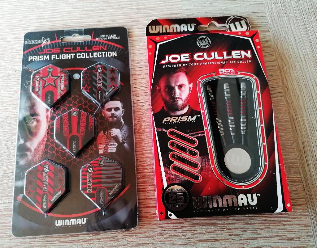 Winmau Joe Cullen 90% 25 gram& Flight Collection., Ophalen of Verzenden, Nieuw, Pijlen