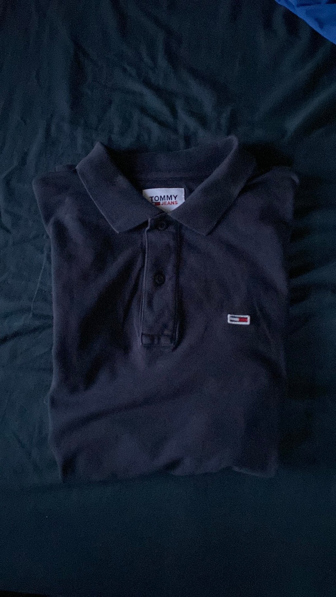 Polo Tommy Hilfigher bleu foncé, Enlèvement ou Envoi, Comme neuf, Taille 46 (S) ou plus petite, Bleu