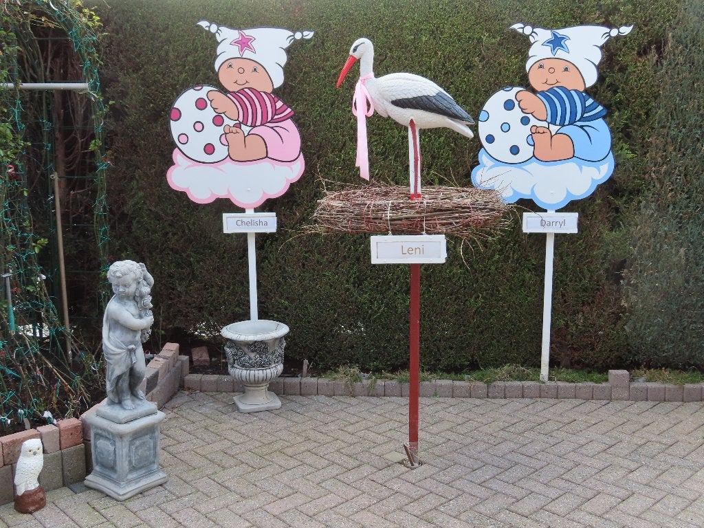 Originele geboorteborden geboorte ooievaars goedkoopste., Ophalen, Nieuw, Geboortebord