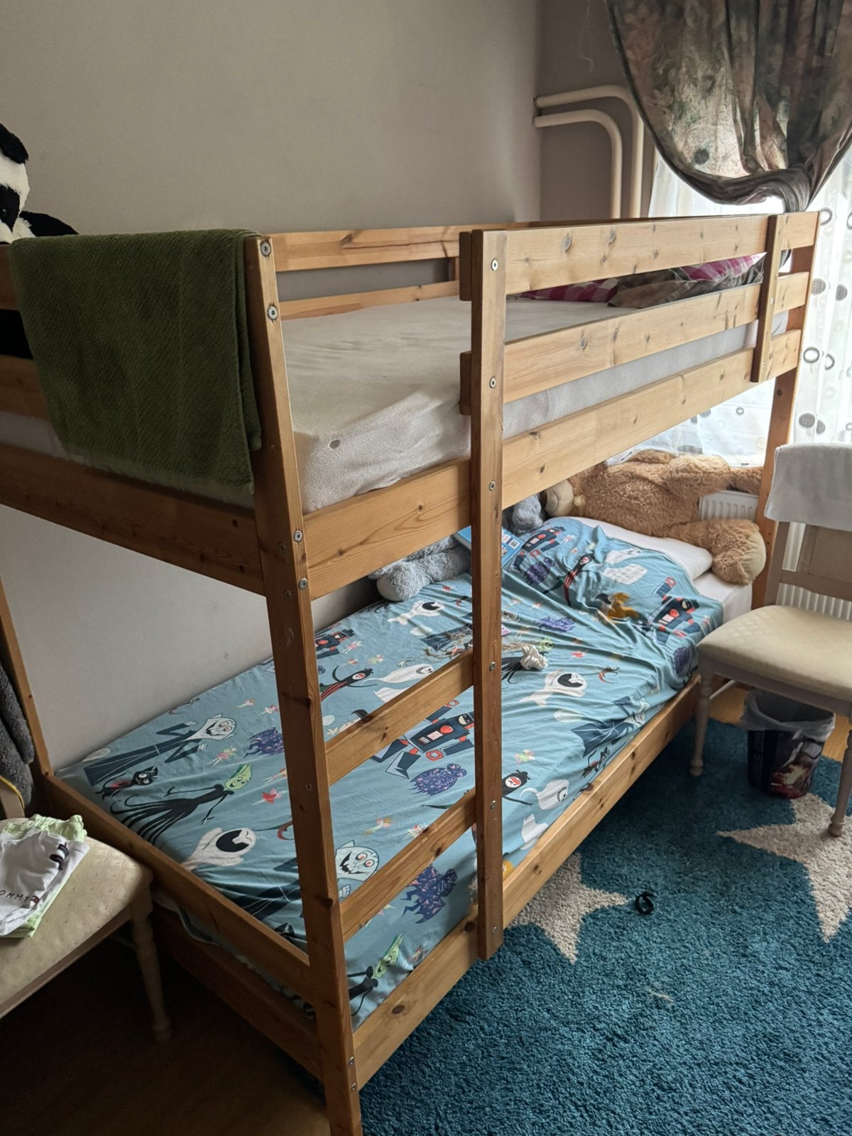 Stapelbed Hout met Matrassen, Ophalen, Zo goed als nieuw, Stapelbed