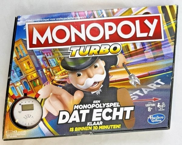 Jeu de société Hasbro Monopoly Turbo complet, 1 ou 2 joueurs, Envoi, Comme neuf, HASBRO