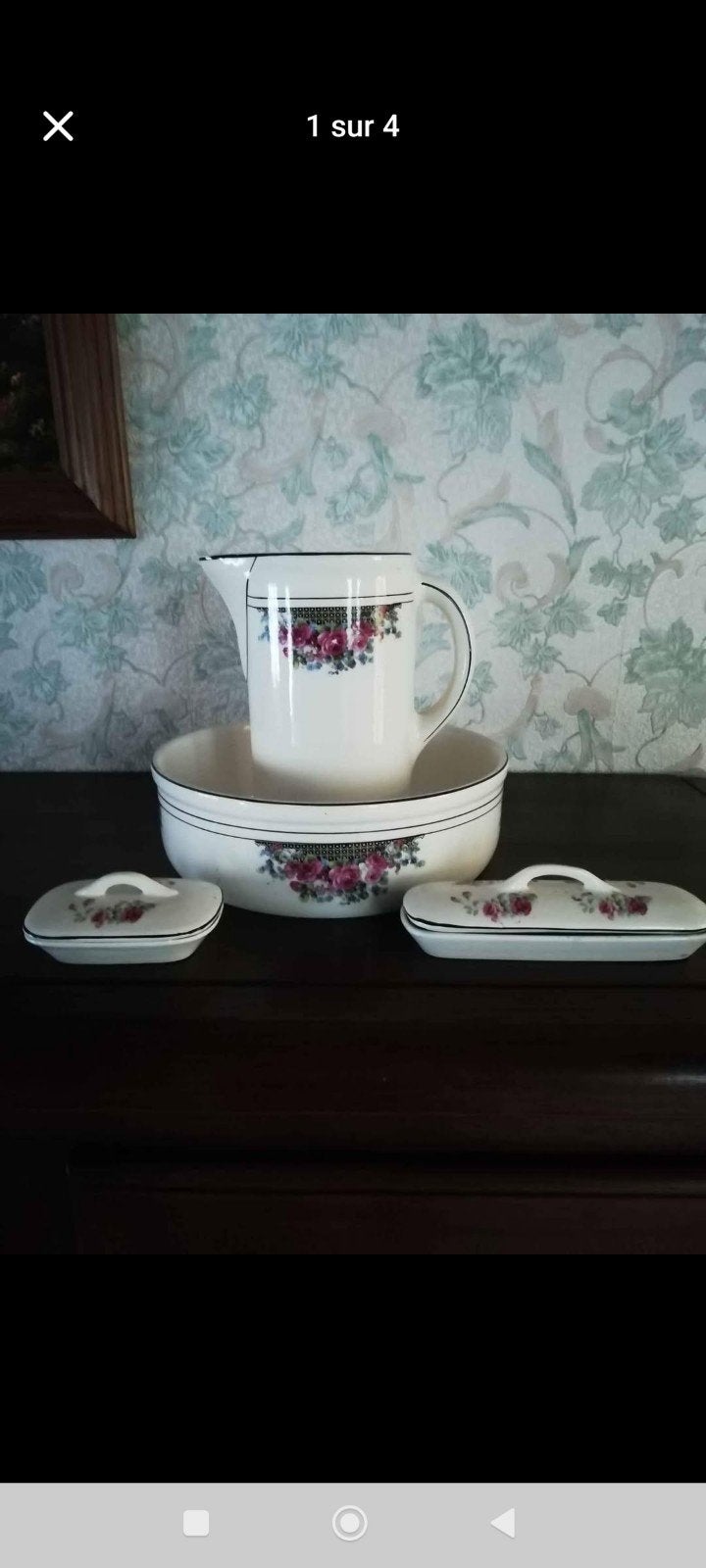 Broc et cuvette de lavabo, Enlèvement