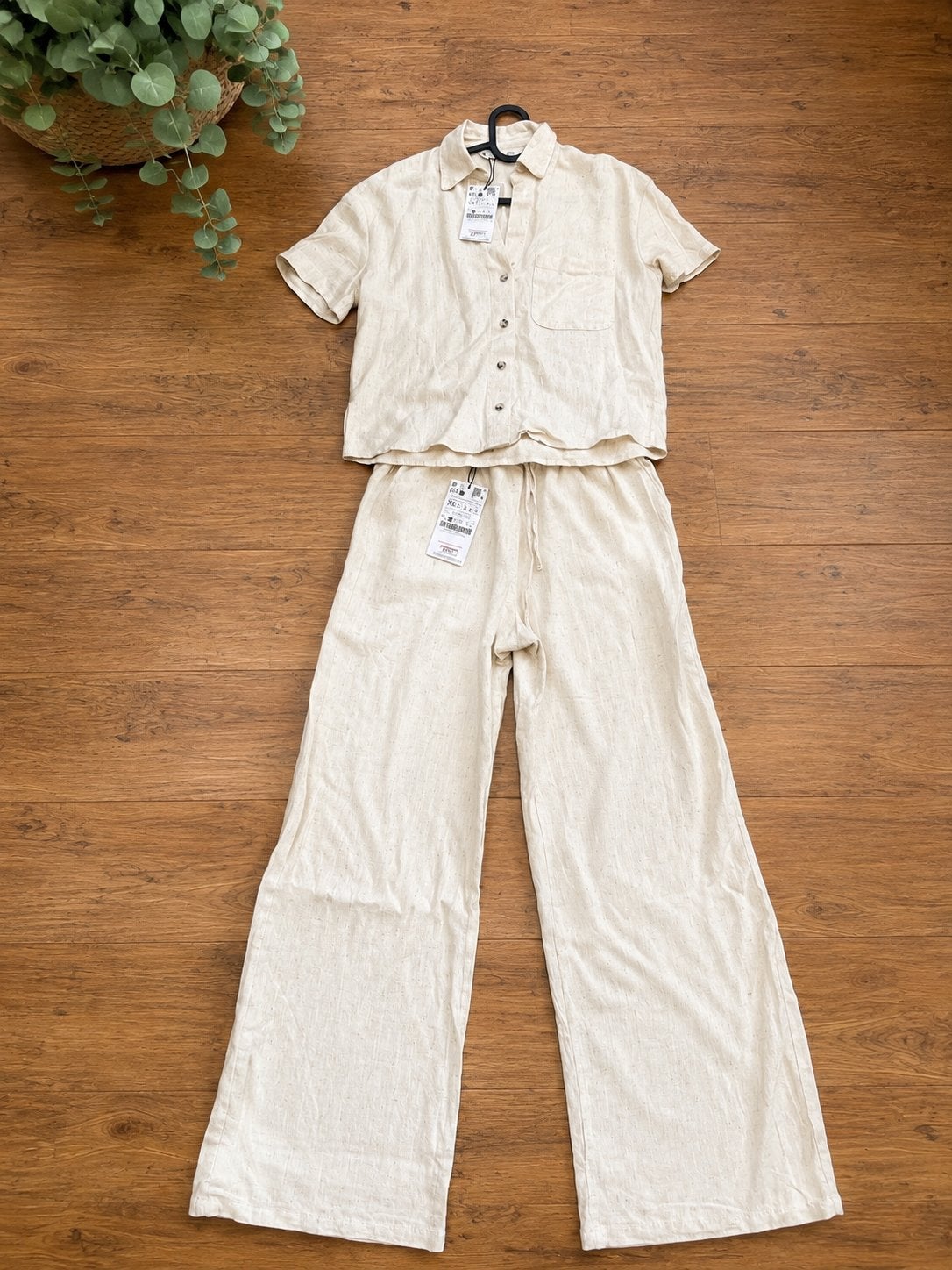 Ensemble de linge 2 pièces Stradivarius XS neuf, Enlèvement ou Envoi, Neuf, Taille 34 (XS) ou plus petite, Beige