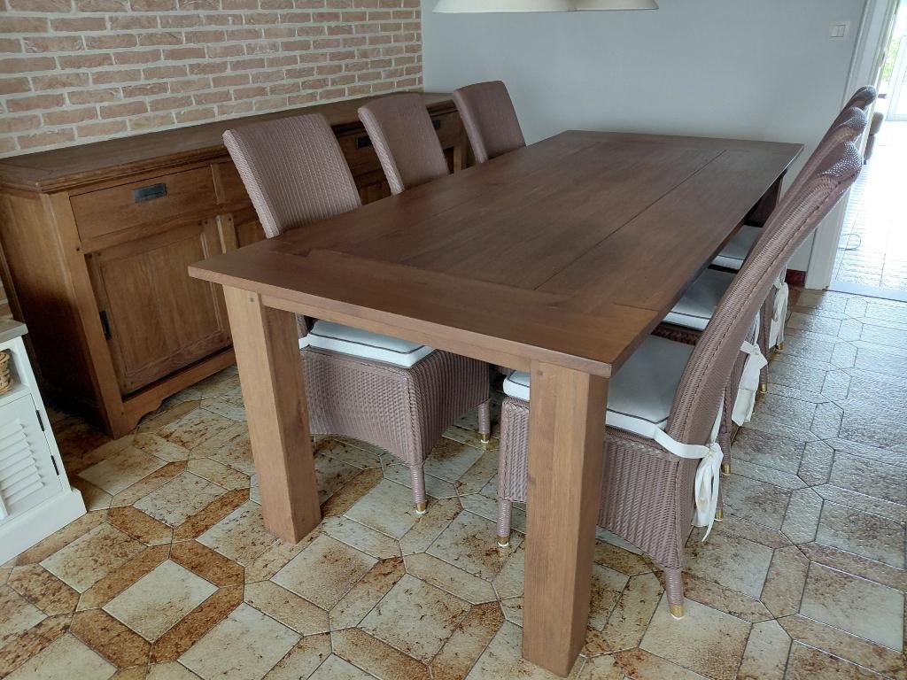 COMPLETE EETTAFEL, Huis en Inrichting, Complete eetkamers, Zo goed als nieuw, 6 tot 8 stoelen, Ophalen