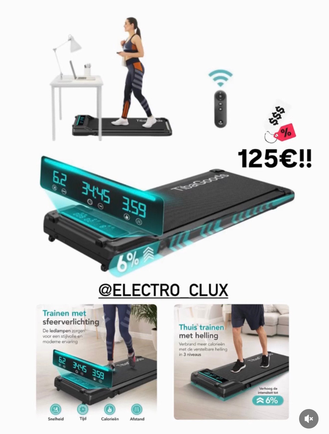 Loopband Inklapbaar / Led-Display / Afstandsbediening, Sport en Fitness, Ophalen of Verzenden
