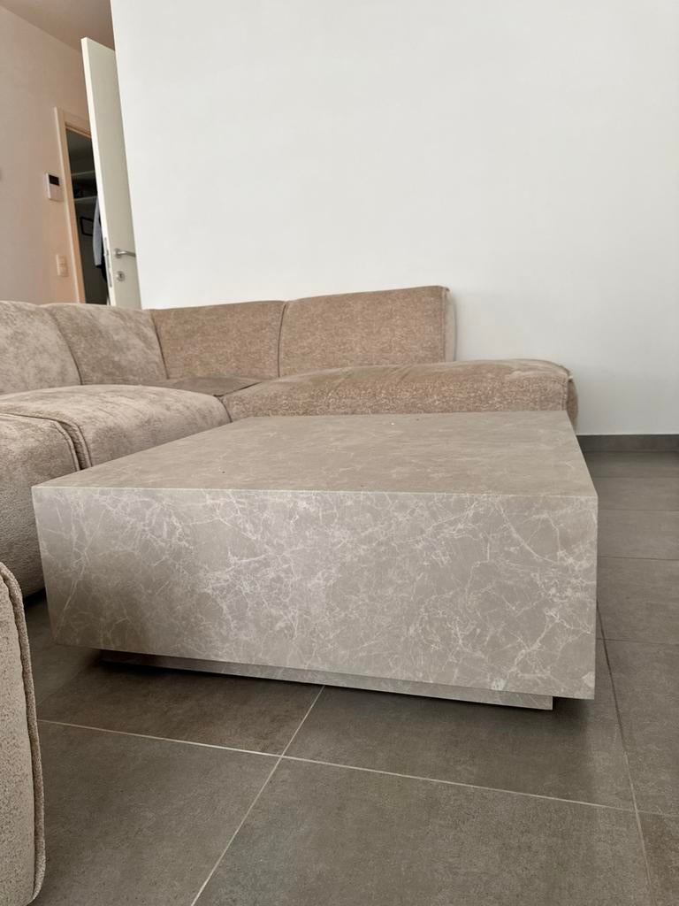 Table basse 90x90cm effet marbre neuf, Enlèvement, Comme neuf