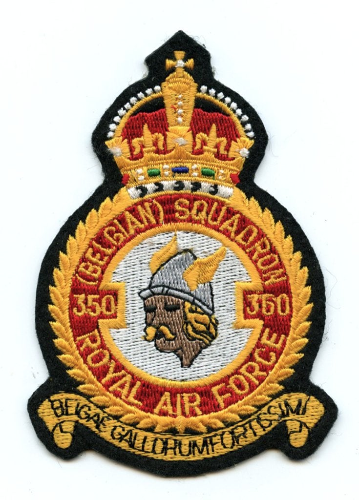 BAF luchtmacht patch 350 sqn kroon F-16AM Florennes v1, Collections, Objets militaires | Général, Envoi, Armée de l'air, Emblème ou Badge