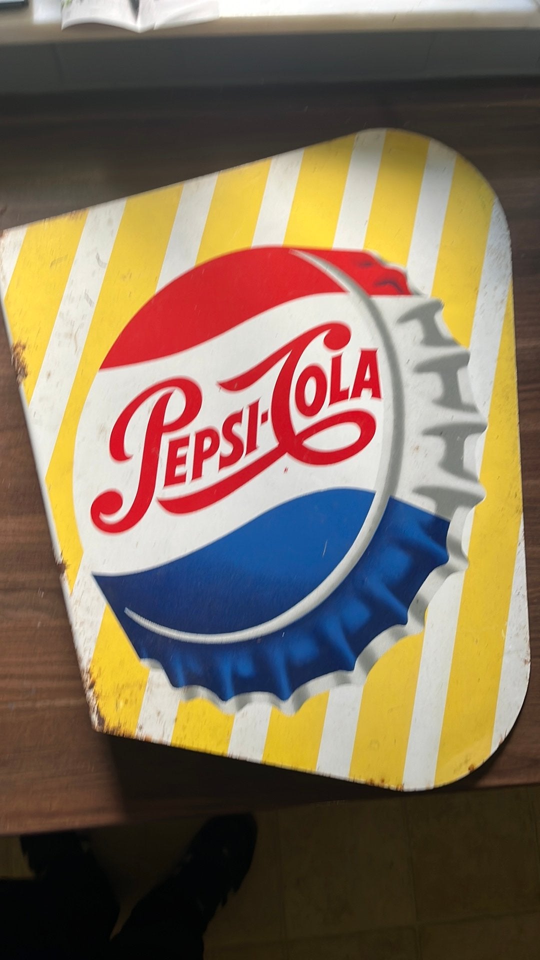 Plaque pepsi cola «  tole «  double face ., Enlèvement ou Envoi, Utilisé, Panneau publicitaire