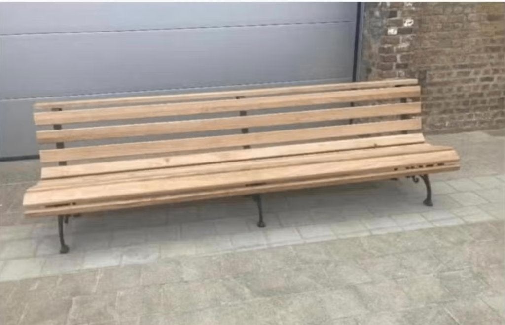 Eikenhout tuinbank, Ophalen, Gebruikt