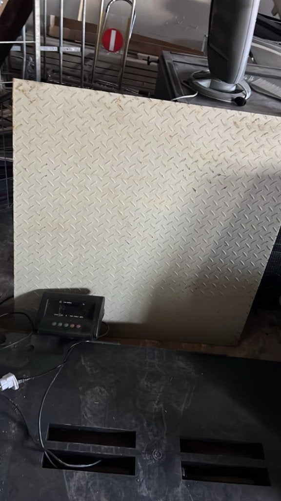 Platformweegschaal 1 x 1 m met weegindicator, Ophalen