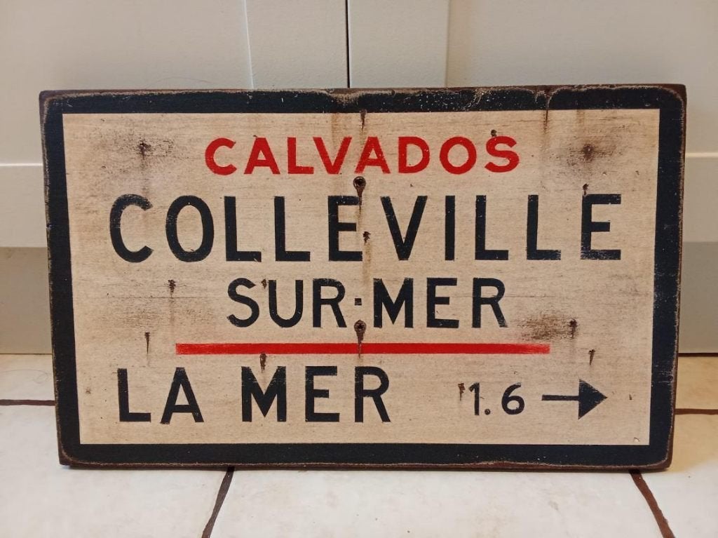 Panneau NORMANDIE WW2 : COLLEVILLE SUR MER, Enlèvement ou Envoi