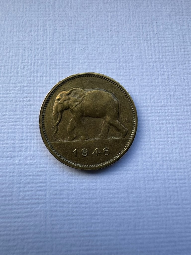 Congo belge - 2 francs 1946, Enlèvement ou Envoi, Autres pays, Monnaie en vrac
