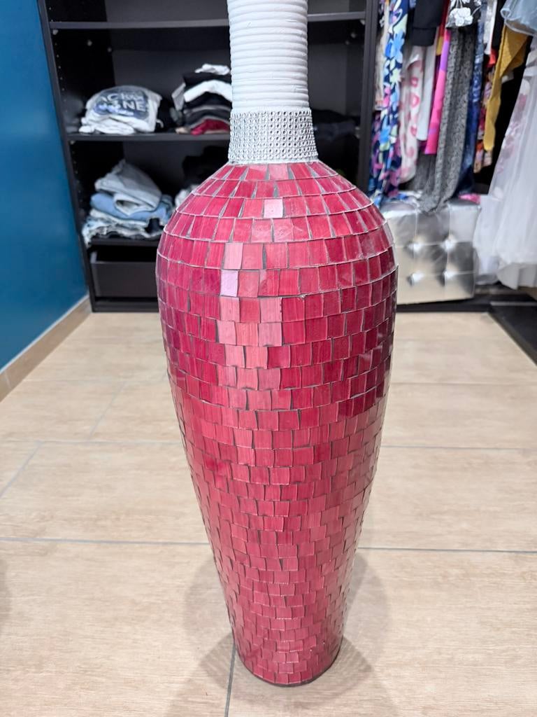 Grand vase décoratif mosaïque miroir – style original, Maison & Meubles, Enlèvement, Comme neuf