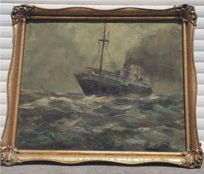 Huile sur toile marine signe robert quintyn, Enlèvement ou Envoi, Toile