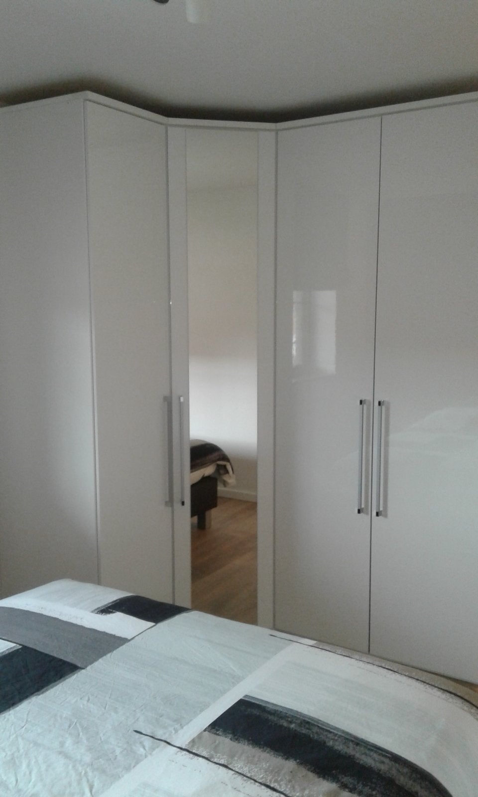 Hoekkleerkast, hoogglans wit, 200 cm ou plus, Enlèvement, Utilisé, 200 cm ou plus