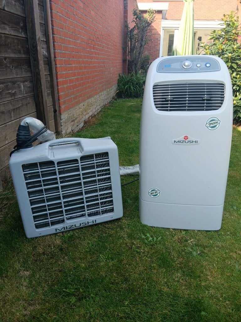 mobiele airco (spit unit), Electroménager, Refroidissement et Déshumidification, 60 à 100 m³, Enlèvement, Utilisé