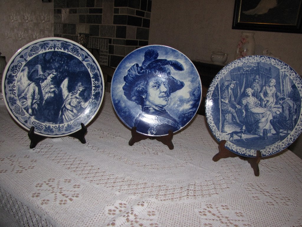 drie schotels delfsblauw, Antiek en Kunst, Ophalen