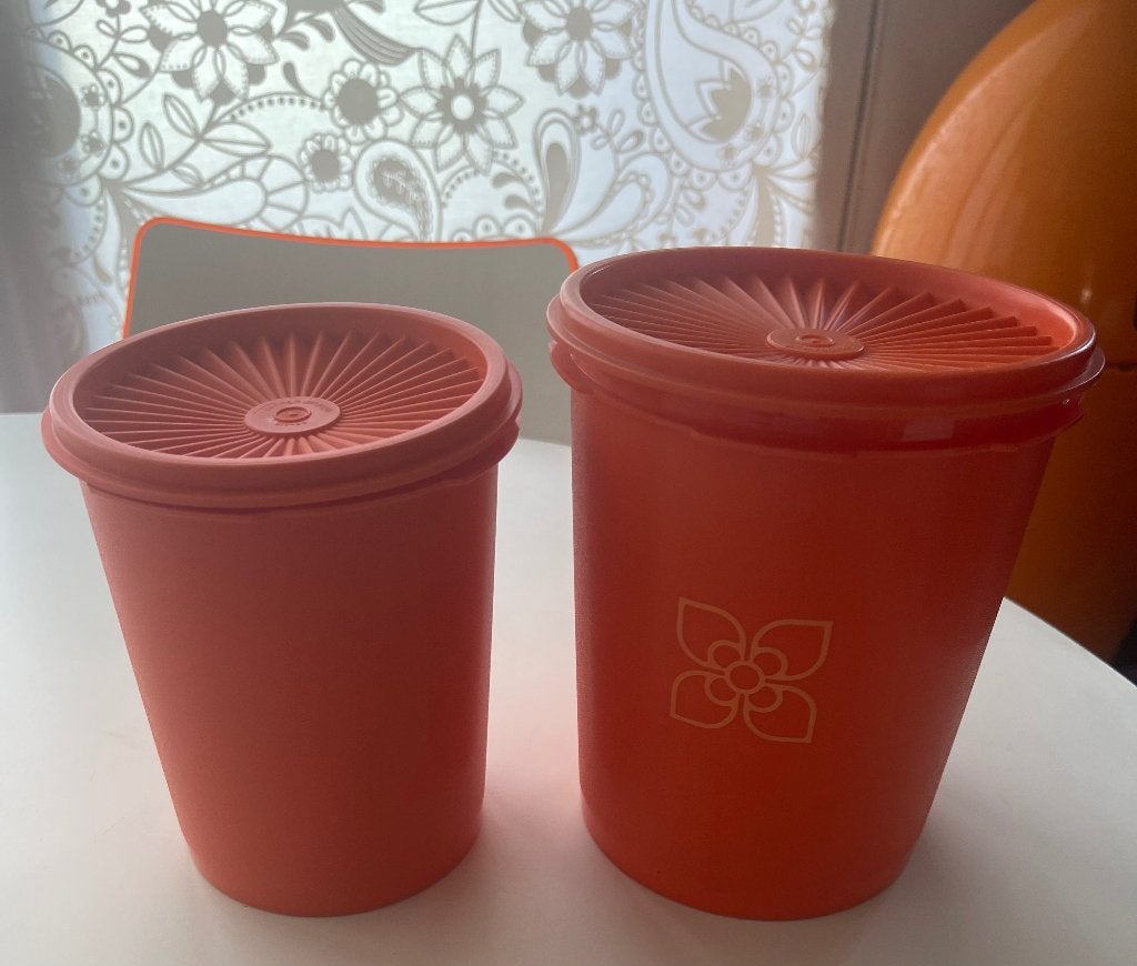 TUPPERWARE voorraadpotten, Ophalen of Verzenden, Gebruikt, Oranje, Bus of Trommel