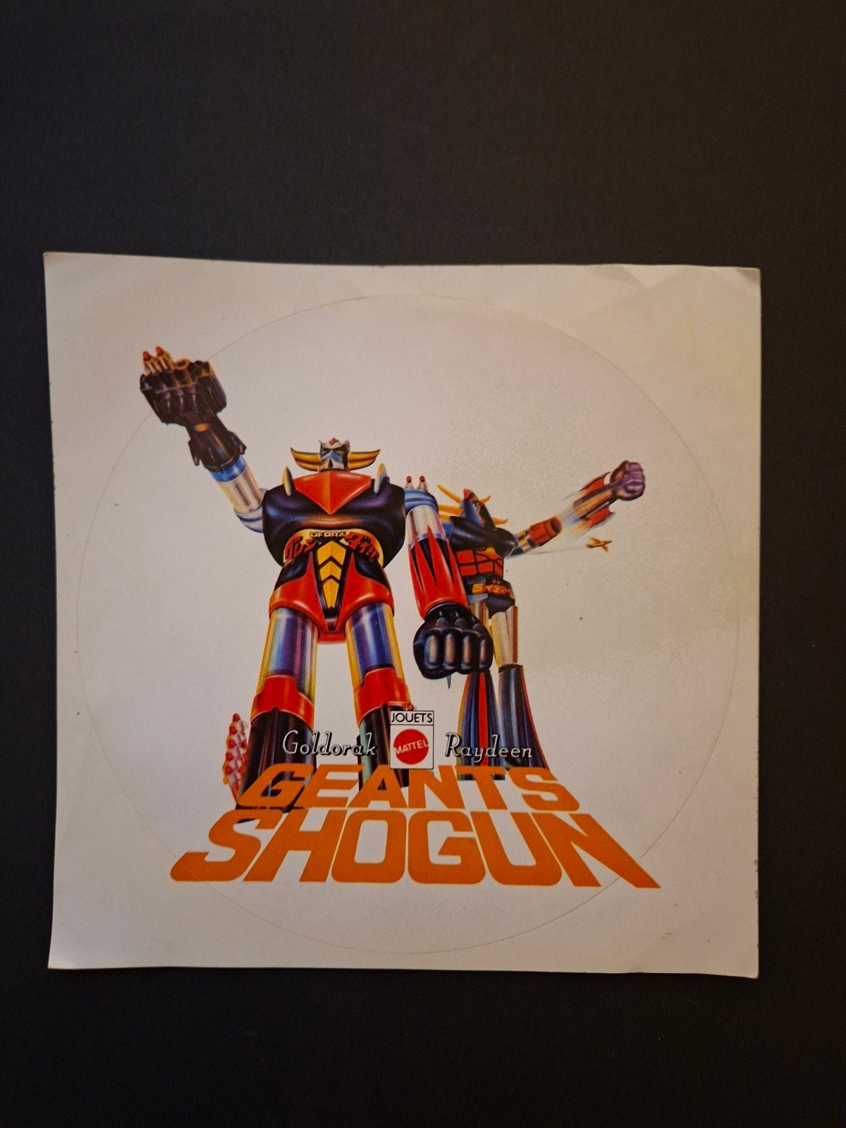 grote sticker Geant Shogun Goldorak Raydeen Mattel, Ophalen of Verzenden, Zo goed als nieuw, Merk