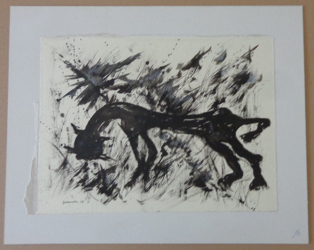 JAN VAERTEN / DIER / ORIGINEEL WERK / 40x50cm / SIG / 1958, Ophalen of Verzenden, Gesigneerd